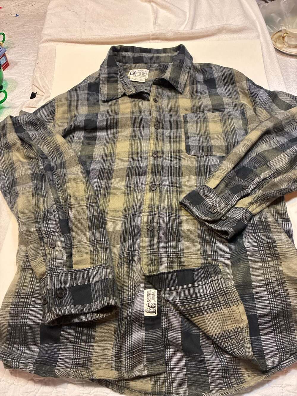 Marmot Mountain Works Men's Plaid Flannel Button-Up Shirt